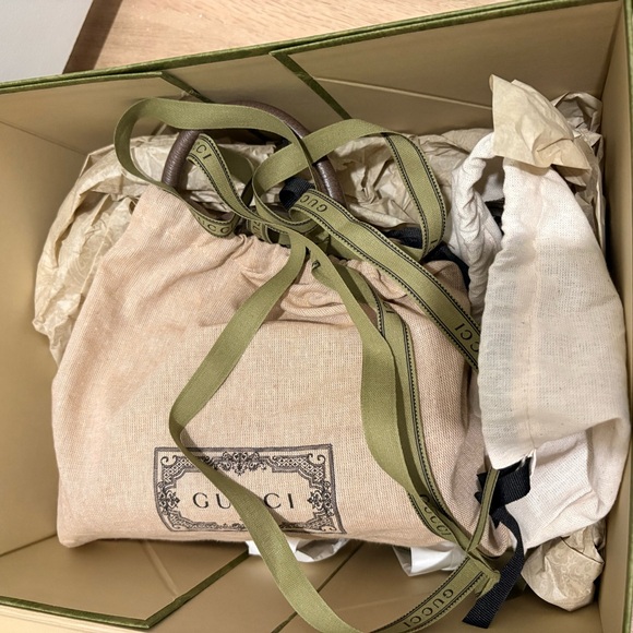 Gucci Beige and Brown Mini Bag with Red and Green Stripe - Picture 12 of 15